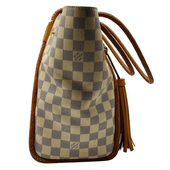 LOUIS VUITTON BEIGE DAMIER AZUR PROPRIANO MONOGRAM TOTE HANDBAG - Picture 2 of 13